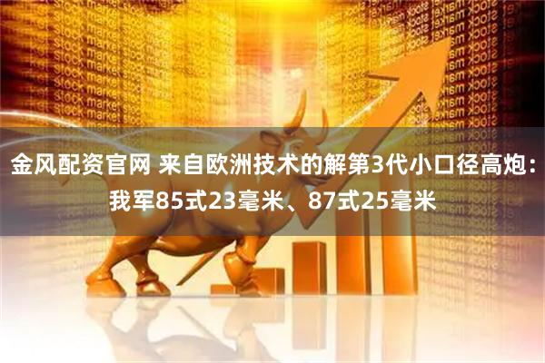 金风配资官网 来自欧洲技术的解第3代小口径高炮：我军85式23毫米、87式25毫米